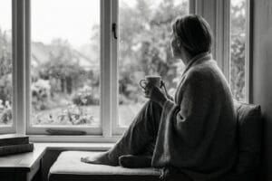 Емоційне вигорання ознаки та стан психологічного виснаження у жінки біля вікна