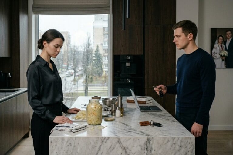 Побутовий терор у шлюбі: чоловік забороняє дружині працювати, напружена атмосфера.